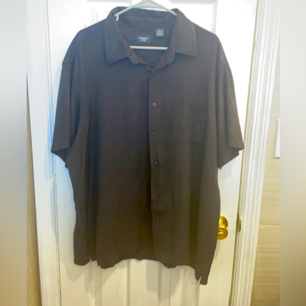 NWOT Haggar black short sleeve casual button down XXL